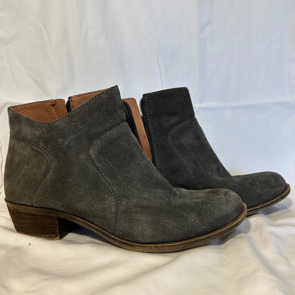 Lucky Brand Grey Suede Ankle Boots